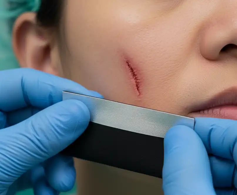 Temporary wound closure with silver dressing materials